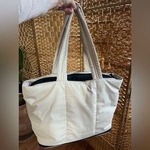 CALPAK Luka Expandable Laptop Tote - Oatmeal (Light beige)